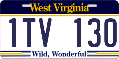 WV license plate 1TV130