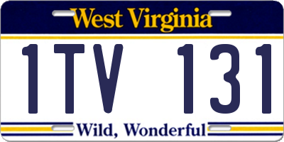WV license plate 1TV131