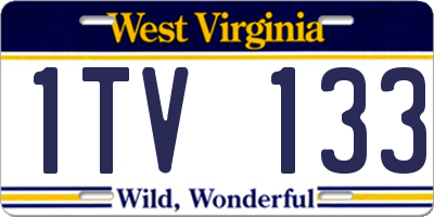 WV license plate 1TV133