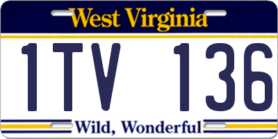 WV license plate 1TV136