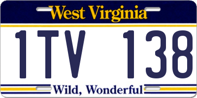 WV license plate 1TV138