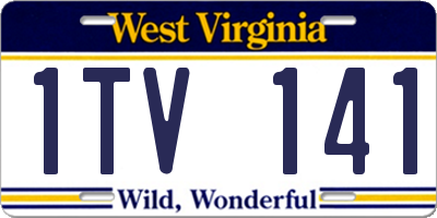WV license plate 1TV141