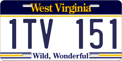 WV license plate 1TV151