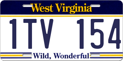 WV license plate 1TV154