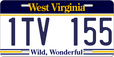 WV license plate 1TV155