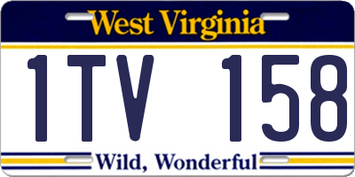 WV license plate 1TV158