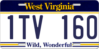 WV license plate 1TV160