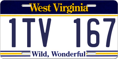 WV license plate 1TV167