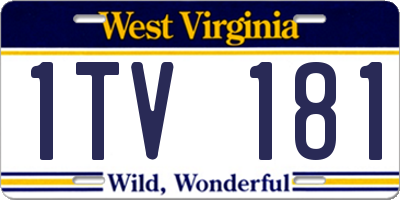WV license plate 1TV181