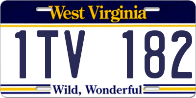 WV license plate 1TV182