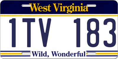 WV license plate 1TV183