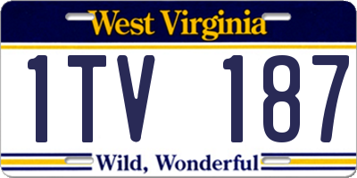 WV license plate 1TV187
