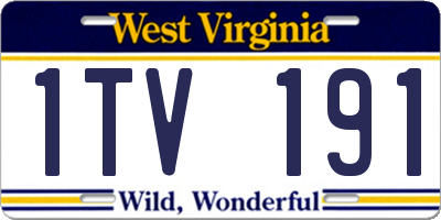WV license plate 1TV191