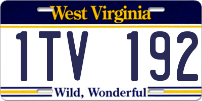 WV license plate 1TV192