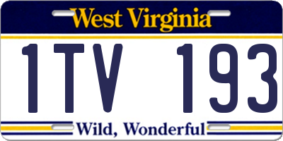 WV license plate 1TV193