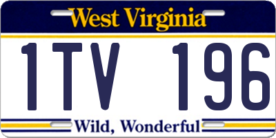 WV license plate 1TV196