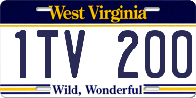 WV license plate 1TV200