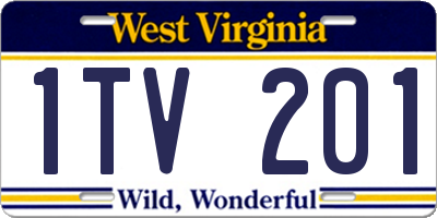 WV license plate 1TV201