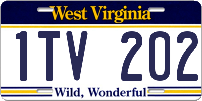 WV license plate 1TV202