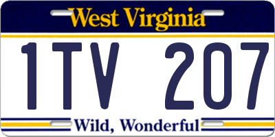 WV license plate 1TV207