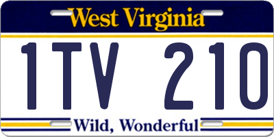 WV license plate 1TV210