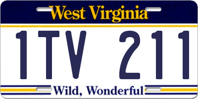 WV license plate 1TV211