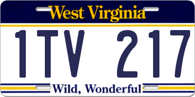 WV license plate 1TV217