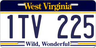 WV license plate 1TV225