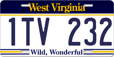 WV license plate 1TV232