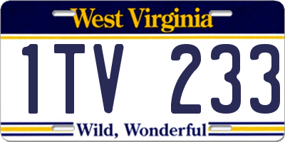 WV license plate 1TV233