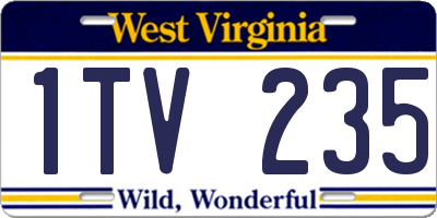 WV license plate 1TV235