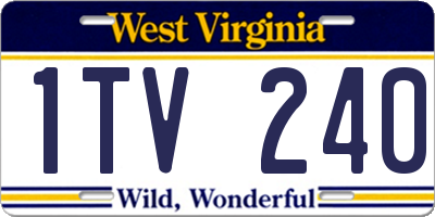 WV license plate 1TV240