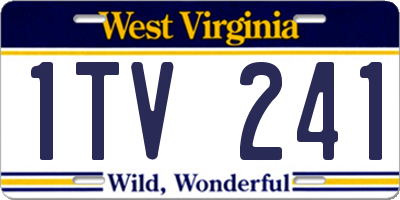 WV license plate 1TV241