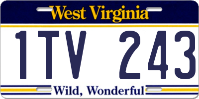 WV license plate 1TV243