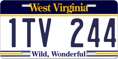 WV license plate 1TV244