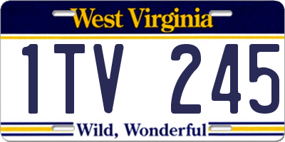 WV license plate 1TV245