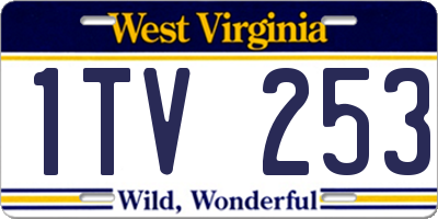 WV license plate 1TV253