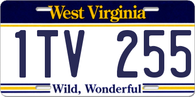 WV license plate 1TV255