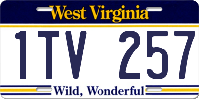 WV license plate 1TV257