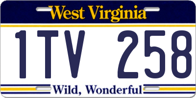 WV license plate 1TV258