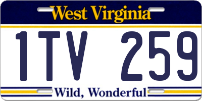 WV license plate 1TV259
