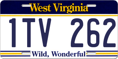 WV license plate 1TV262