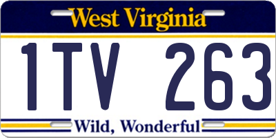 WV license plate 1TV263