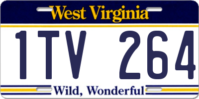 WV license plate 1TV264