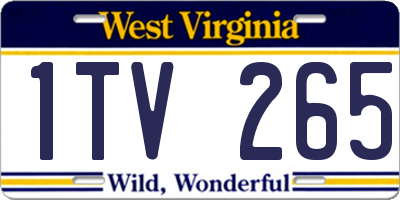 WV license plate 1TV265