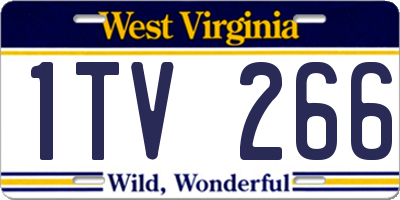 WV license plate 1TV266