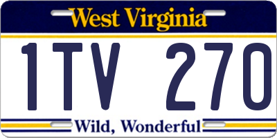 WV license plate 1TV270