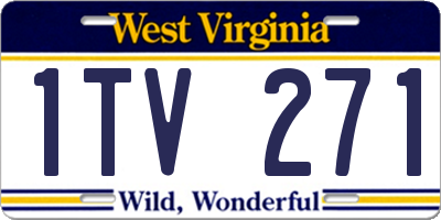 WV license plate 1TV271