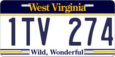 WV license plate 1TV274