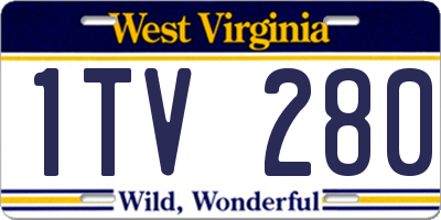WV license plate 1TV280